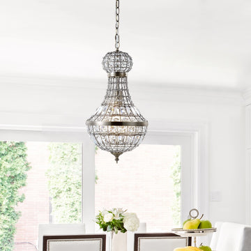 Regina Crystal/Metal Empire LED Pendant - JONATHAN Y